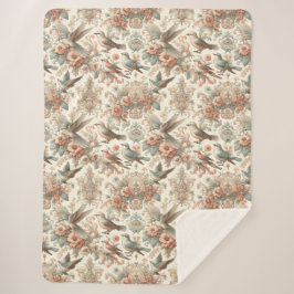 Manta Sherpa Aviario victoriano: Un jardín pastel