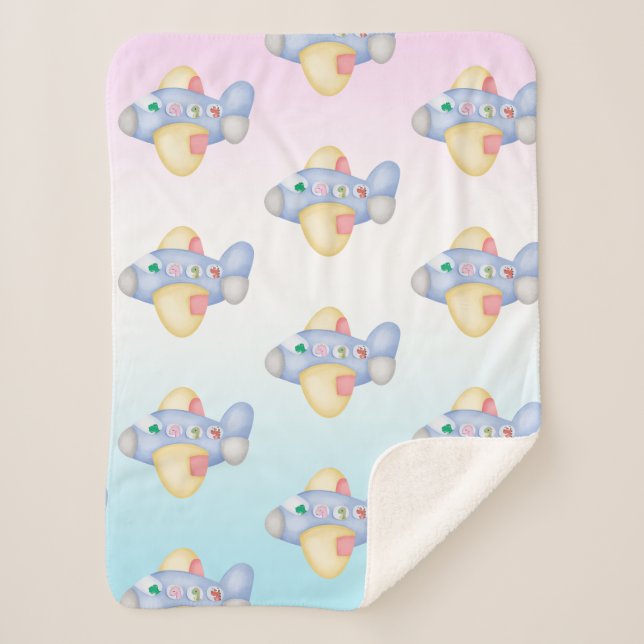 Manta Sherpa Avión de dinosaurio lindo Niños estudiantes fiesta (Anverso)