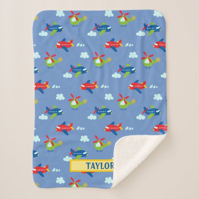 Manta Sherpa Aviones, helicópteros y nubes ilustraciones sobre  (Anverso)