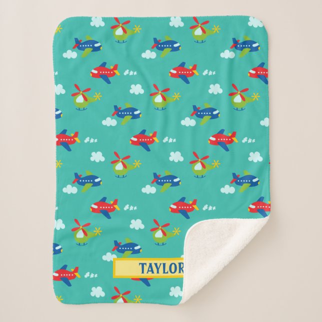 Manta Sherpa Aviones, helicópteros y nubes ilustraciones sobre  (Anverso)