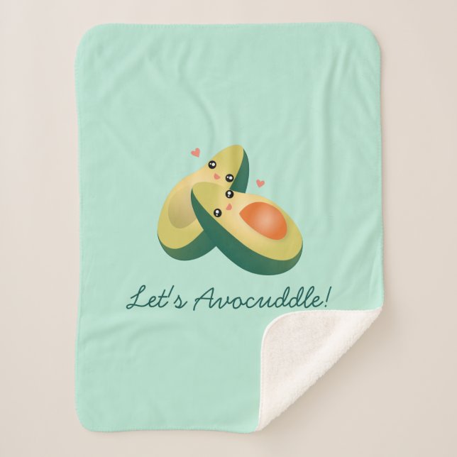 Manta Sherpa Avocuddle Humor gracioso aguacates (Anverso)
