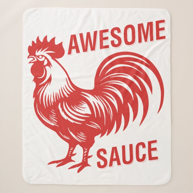 Manta Sherpa Awesome Sauce Rooster Funny (Anverso)