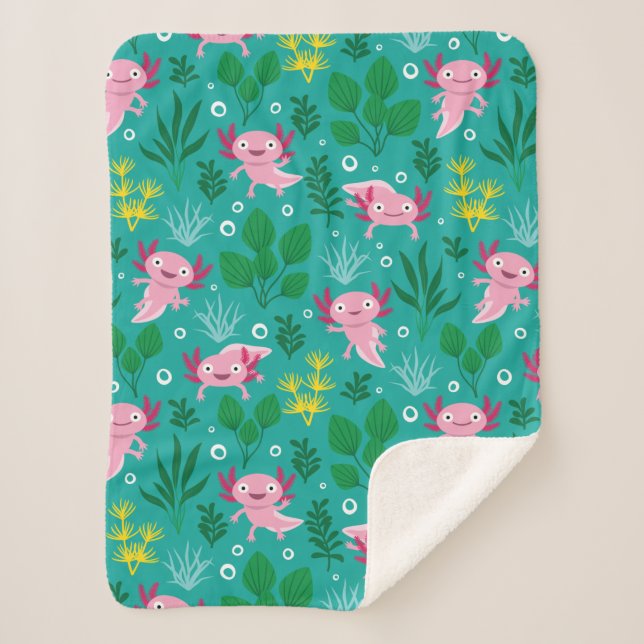 Manta Sherpa Axolotl Sherpa Blanket (Anverso)