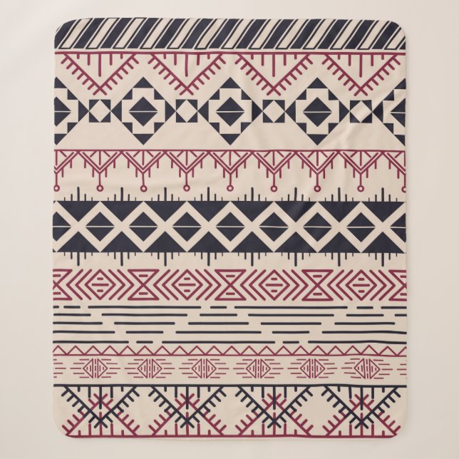 Manta Sherpa Aztec pattern. Vintage tribal background (Anverso)