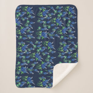 Manta Sherpa Azul azul de Texas Bluebonnets