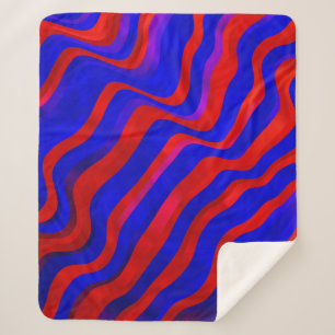Manta Sherpa Azul claro, textura roja con líneas irregulares. G