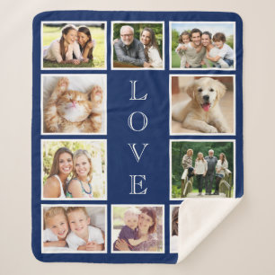 Manta Sherpa Azul de la Marina Collage de fotos 10