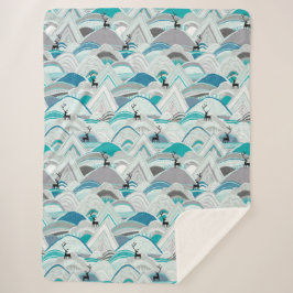 Manta Sherpa azul de los caribúes