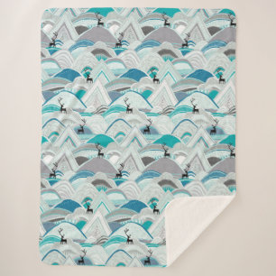 Manta Sherpa azul de los caribúes