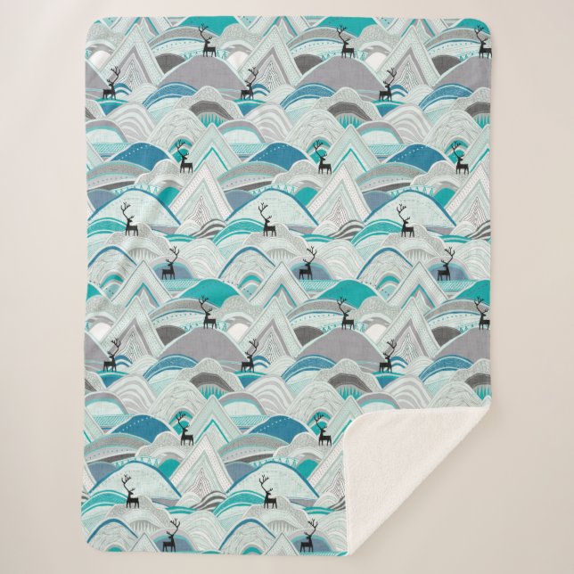 Manta Sherpa azul de los caribúes (Anverso)