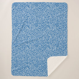 Manta Sherpa Azul nebulosa con puntos de nieve blanca