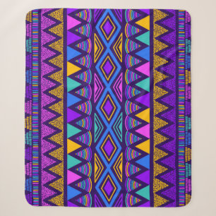 Manta Sherpa Azul neón: Patrón Navajo tribal