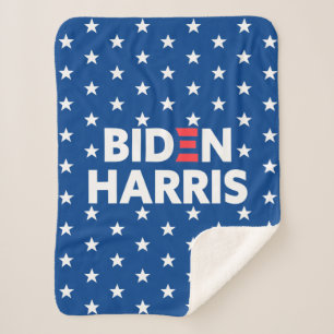 Manta Sherpa Azul patrón de estrellas blancas Biden / Harris