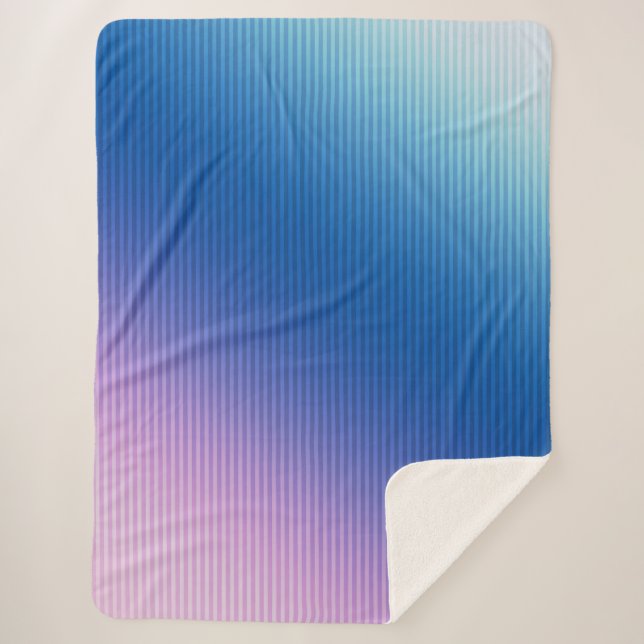 Manta Sherpa Azul rosado , rosa , rayas , oscuro , degradado ro (Anverso)