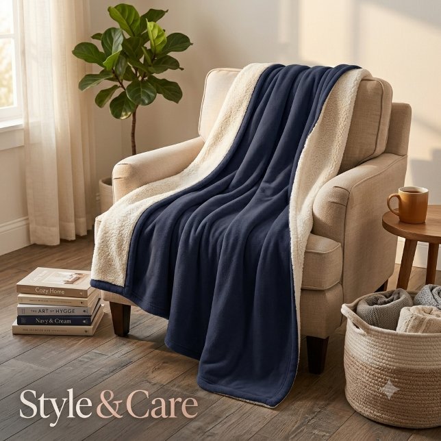 Manta Sherpa Azul Sólido para Máxima Comodidad (Solid N Blue Sherpa Blanket for Ultimate Comfort)
