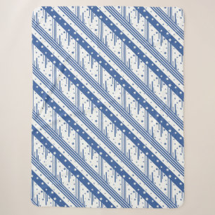 Manta Sherpa Azul y blanco abstracto