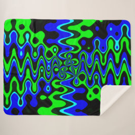 Manta Sherpa Azul y verde Psicodelart Sherpa Fleece Blanket