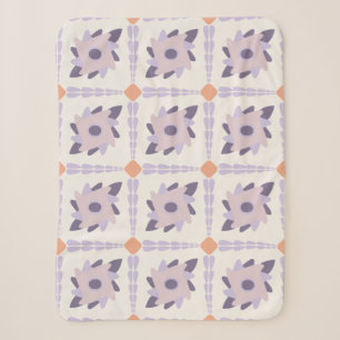 Manta Sherpa Azulejo decorativo colorido púrpura pastel