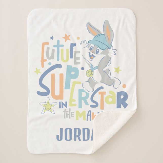 Manta Sherpa Baby BUGS BUNNY™ Future Superstar En Entrenamiento (Anverso)