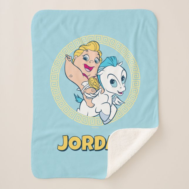 Manta Sherpa Baby Hercules Riding Pegasus Sherpa Blanket (Anverso)