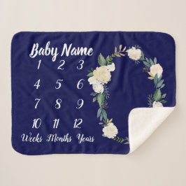 Manta Sherpa Baby Milestone Blanket Personalizado Baby Boy Gift