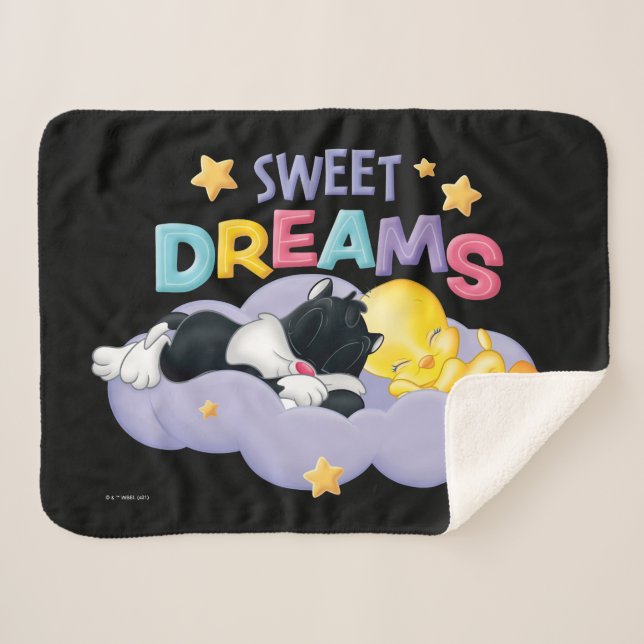 Manta Sherpa Baby Sylvester y Tweety | Sueños dulces (Anverso (horizontal))