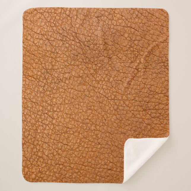 Manta Sherpa Background leather brown close up (Anverso)