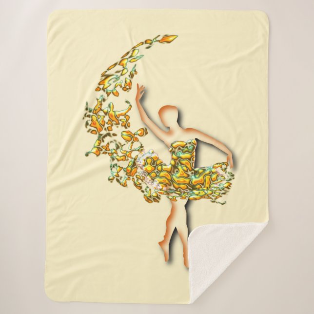 Manta Sherpa Bailarina de ballet Ballerina Chica Sherpa Blanket (Anverso)