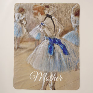 Manta Sherpa Bailarina de Dega con lazo azul