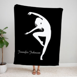 Manta Sherpa Bailarina moderna Siluette Dance negro y blanco