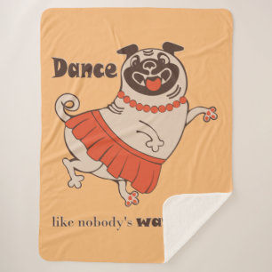 Manta Sherpa Baile como si nadie viera a Pug Chica