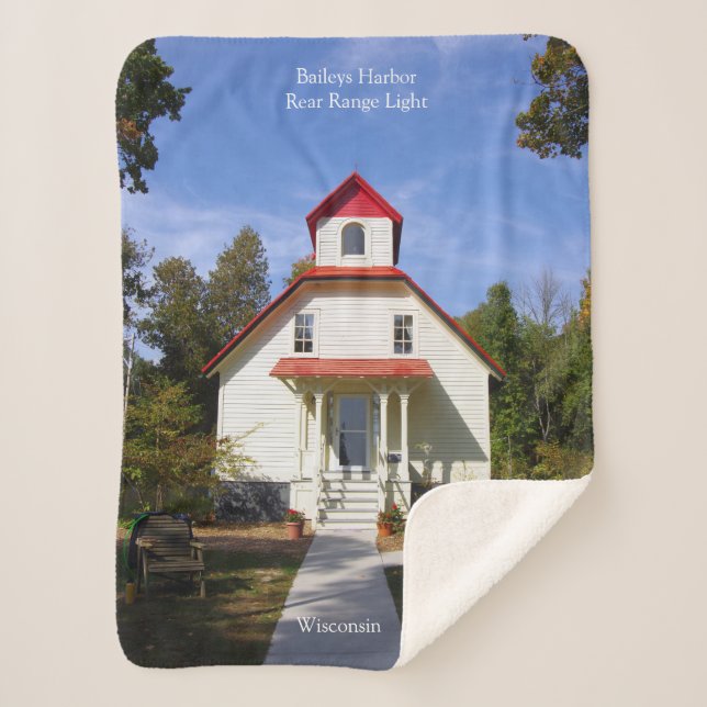 Manta Sherpa Baileys Harbor Rear Range Light sherpa blanket (Anverso)