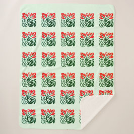 Manta Sherpa Balanza floral Damask Sherpa Blanket