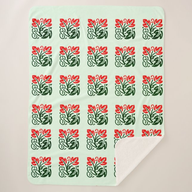 Manta Sherpa Balanza floral Damask Sherpa Blanket (Anverso)