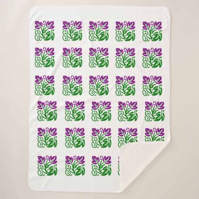 Manta Sherpa Balanza floral Damask Sherpa Blanket (Anverso)