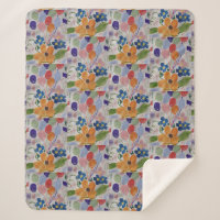 Balas y flores Sherpa Blanket