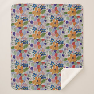 Manta Sherpa Balas y flores Sherpa Blanket