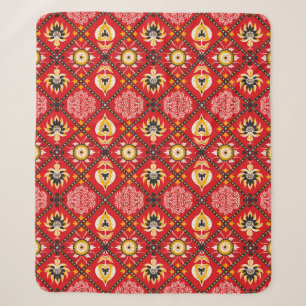 Manta Sherpa Baldosa de mayólica italiana. Bordados con flores
