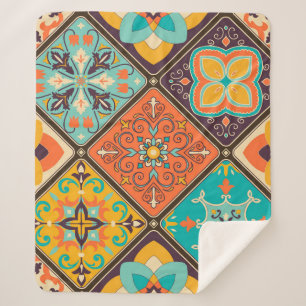 Manta Sherpa Baldosas de mosaico de mosaico de inspiración islá