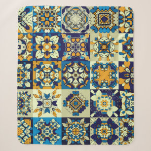 Manta Sherpa Baldosas decorativas tradicionales ornamentadas. R