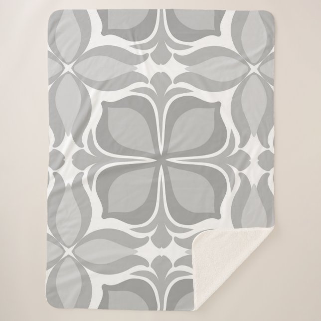 Manta Sherpa Baldosas geométricas neutrales (Anverso)