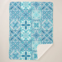 Baldosas orgánicas en azul y blanco