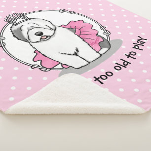 Manta Sherpa Ballet lindo Princesa Pastor Inglés Viejo Gris 1