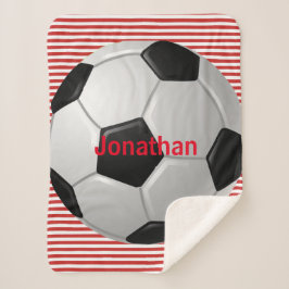 Manta Sherpa Balón de fútbol en franjas Diseño Sherpa Blanket