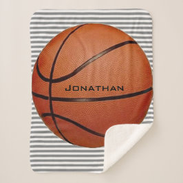 Manta Sherpa Baloncesto en Stripes Design Sherpa Blanket