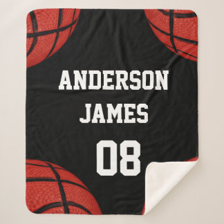 Manta Sherpa Baloncesto personalizado con nombre y número