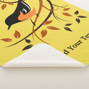 Manta Sherpa Baltimore Oriole Nature Sherpa Blanket
