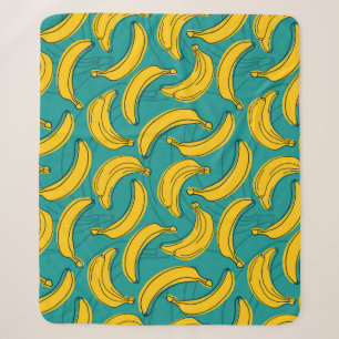 Manta Sherpa Banana amarilla: pintura de contorno negro