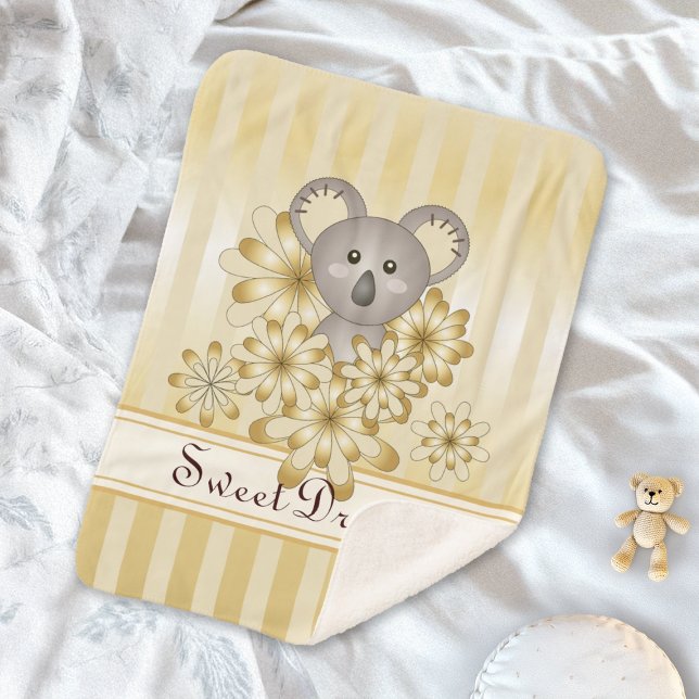 Manta Sherpa Banda de oro Cute Baby Koala (Subido por el creador)