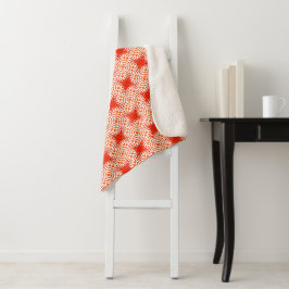 Manta Sherpa Banda de patrón geométrico rojo y Naranja negrita